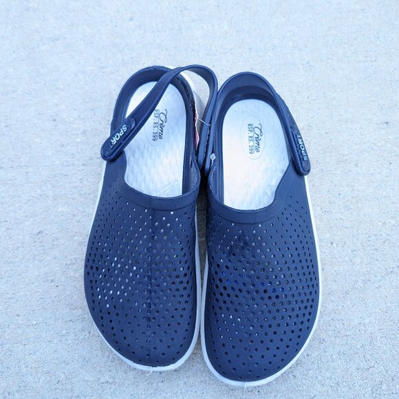 Navy Blue Unisex Classic Clogs Sandals with Back Strap Water Friendly Slip-ons - Picture 1 of 5